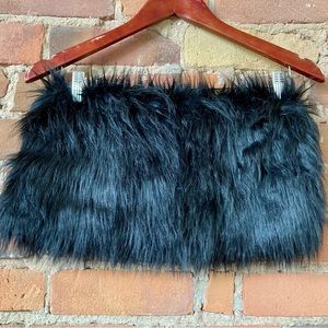 Vintage Danier Black Faux Fur Infinity Neck Scarf.